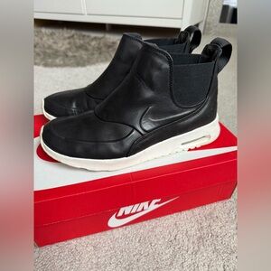 Nike Black Leather and Cream Women's Sneakers